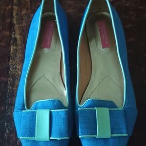 Blue and Green Women's Flats